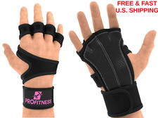 WEIGHT LIFTING Gloves Workout W/ Wristwraps Padded Ventilated Cool SWEAT WICKING