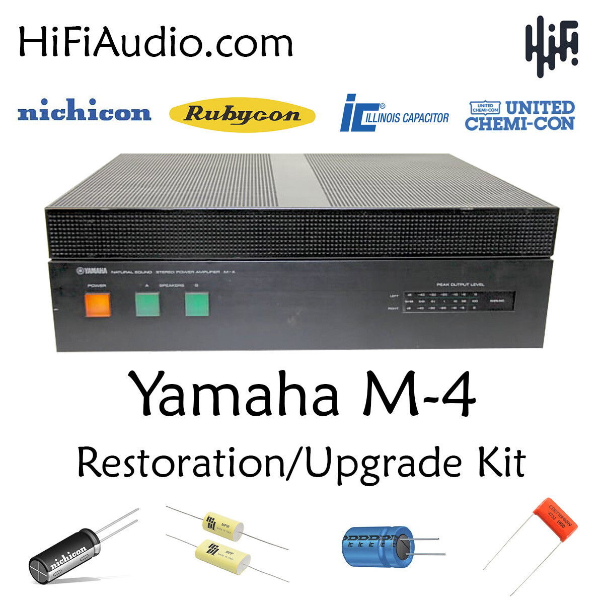 Yamaha M4 amplifier amp restoration recap filter capacitor kit