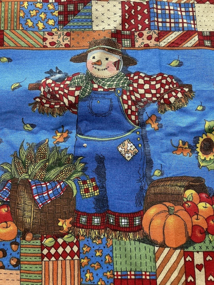 Vintage Susan Winget Fabric Traditions 1996 Double Border Scarecrow Country 1 Yd - Image 3 of 4