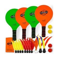 Jazzminton Paddle Game Select Double - 4 Paddles 11 Birdies 4 Balls - A Must ...