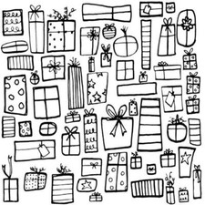 Presents Background Rubber Cling Stamp Gourmet NEW christmas gift birthday love