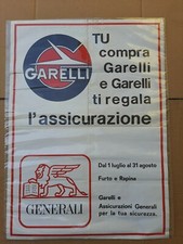 👉 GARELLI MANIFESTO/LOCANDINA /TARGA '70, NO ENAMEL SIGN GENERALI ASSICURAZIONI