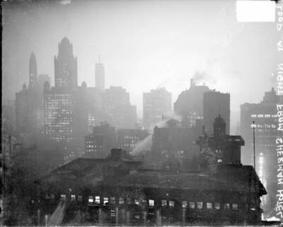 Loop Community Area Of Chicago Illinois Viewed At Night From The  - Old Photo