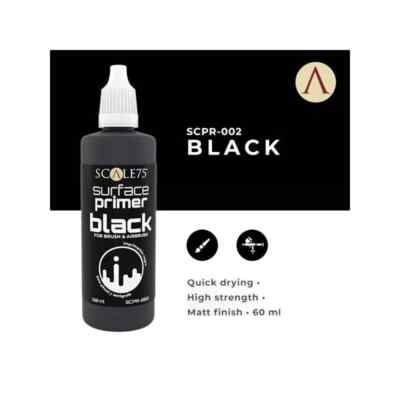 Scale75 Primer Surface Black 60ml brush or airbrush