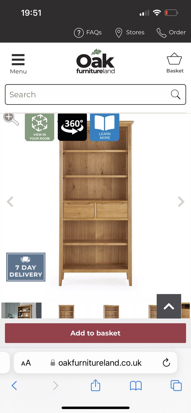 Solid Natural Oak Tall BookcaseOak Furniture Land Copenhagen Range