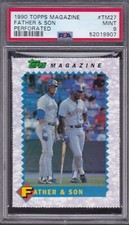 1990 Topps Magazine #TM27 FATHER & SON KEN GRIFFEY JR PSA 9 MINT POP 3  1 HGR