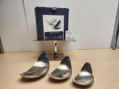 GEORG JENSEN TABLEWARE STAINLESS STEEL MODERN  LEAF BOWLS  SET 3