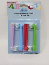 CHILDREN'S ELECTRIC TOOTHBRUSH REPLACEMENT HEADS - (4 pack Soft Bristles EB-10A)