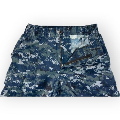 Pantalone US Navy uomo taglia 24x31 blu digitale mimetico cargo largo militare BDU tattico - Foto 3 di 19