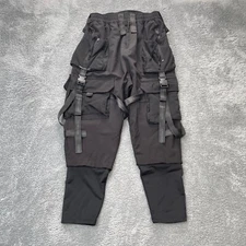 Boris Bidjan Saberi Pants Mens 26x24 Black Tech Cargo Streetwear 11Bybbs Dark