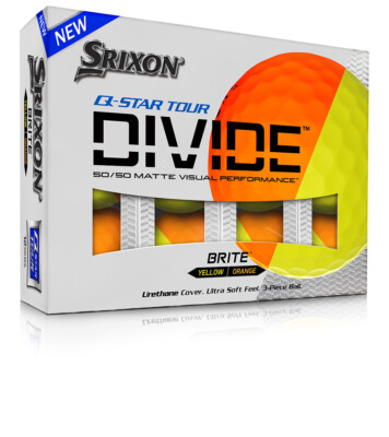 36 neue Srixon Q-Star Tour Divide Golfbälle gelb orange