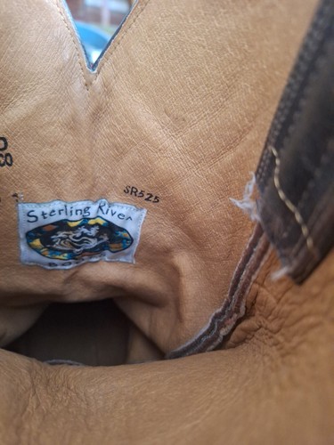 Sterling River Cowboy Boots Mens 11 D Brown Flames Leather sr 525 Great 14" Tall - Picture 11 of 15
