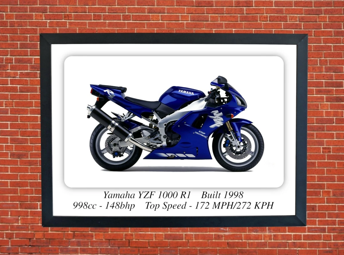 Yamaha YZF 1000 R1 Motorcycle A3 Size Print Poster on Photographic