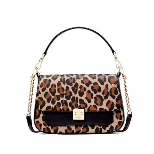 Tracolla KATE SPADE Phoebe maculata leopardata patta marrone multi KH487 NUOVA?NUOVA CON ETICHETTE?NNIP
