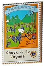 Lions International 24-A Chancellorsville Chuck & Ev Virginia Lapel Pin