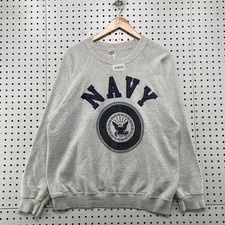 Vintage 90s United States Navy Sweatshirt Mens Large Gray Soffe Made USA