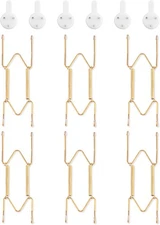 Plate Hangers for Wall for 6-8 inch 6 Pack Gold - FREE SHIPPING USA