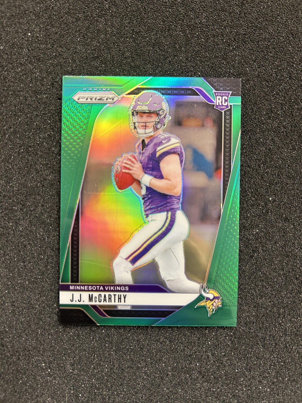 2024 Panini Prizm J.J. McCarthy Green Prizms #400 Rookie Minnesota Vikings