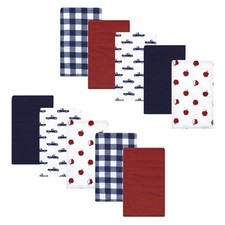Luvable Friends Hudson Baby Flannel Burp Cloths 10pk, Red Apple Orchard