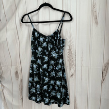 Charlotte Russe Women’s Small Black Blue Floral Mini Dress