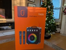 TX05 Portable Karaoke Speaker with 2 Wireless Mics, Bluetooth Party Speaker RGB