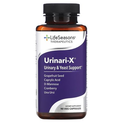 2 X LifeSeasons, Urinari-X, Urinary & Yeast Support, 90 Veg Capsules-Worldwide