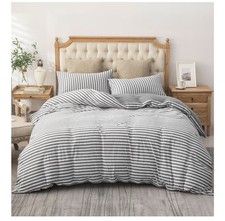 PURE ERA Classic Stripe Jersey Knit Duvet Cover Set 100 Cotton Super Soft