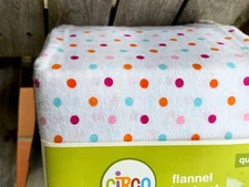 NEW Circo QUEEN Size Flannel Colored Polka Dots Sheet Set      toasty warm