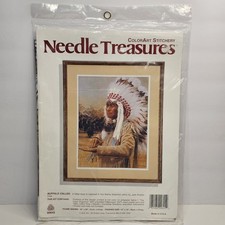 Buffalo Caller Native American Needle Point Kit USA Made Sealed 12 x 16" Crewel