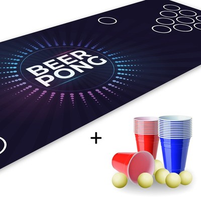 Beer Pong Set I 180 x 60 cm I electro Design I Inkl. 22 Bechern und 6 Bällen