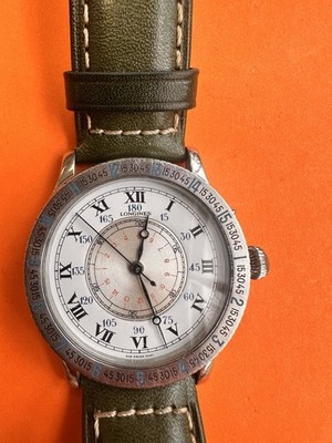 Longines Lindbergh Hour Angle Swiss Made Automatic Wristwatch Green Leather