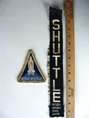 Vintage Space Shuttle NASA Embroidered Iron-On Patch++ long ''SHUTTLE NASA strip