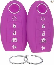 Silicone Rubber Key Fob Cover Compatible with Altima SR Armada SL Purple Purple