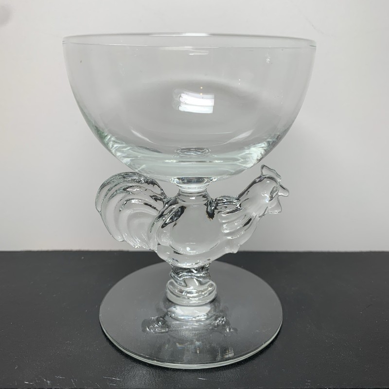 1940's one Morgantown Rooster Art Deco Clear Liquor Cocktail Glass barware