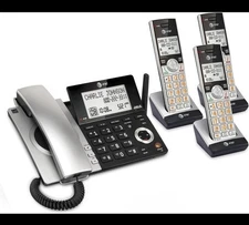 AT&T Corded Cordless Phone Answering System Call Block Intercom 3 Handsets