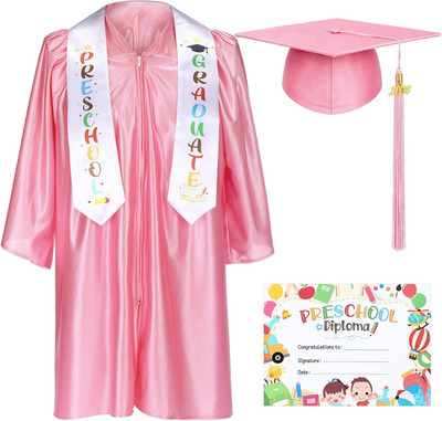 6 Pcs Kindergarten Preschool Graduation Cap and Gown 2026 Tassel Stole Certifica
