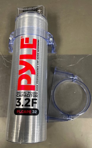 Pyle 32A Digital Power Capacitor - 3.2 Farad, Blue LED Display, Silver 3