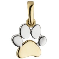Jobo AnhäNger Pfote 333 Gold Gelbgold Bicolor GoldanhäNger