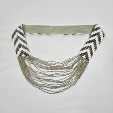 Beaded Waterfall necklace in chevron pattern