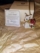 Lenox 2003 "A Gift For Rudolph" Christmas Ornament 24k Gold