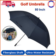 80 Inch Huge Large Oversize Golf Umbrella Double Canopy Vented Windproof Stick