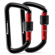 3inches Screw Locking Carabiners, Strong Tensile Strength Black 2pc