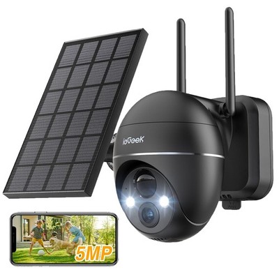 2K Outdoor FUNK WLAN WIFI IP KAMERA AUßEN Set ÜBERWACHUNGSKAMERA Solar 5MP HD