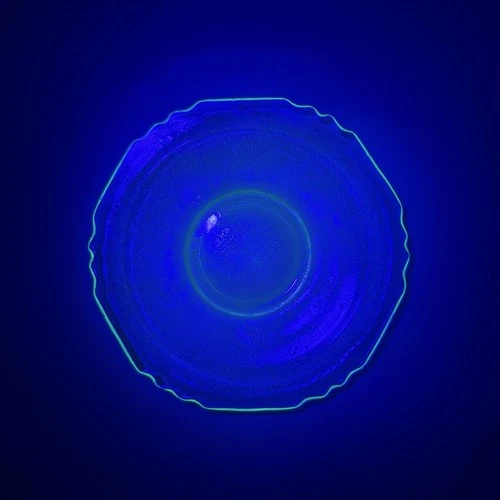 Vintage Hazel-Atlas Florentine No.2 Green Uranium Depression Glass Bread Plate