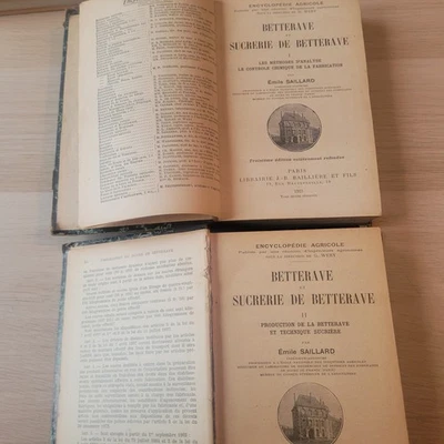 2 Tomes Relié BETTERAVE ET SUCRERIE DE BETTERAVE, 1923,PARFAIT ÉTAT - Photo 1/4
