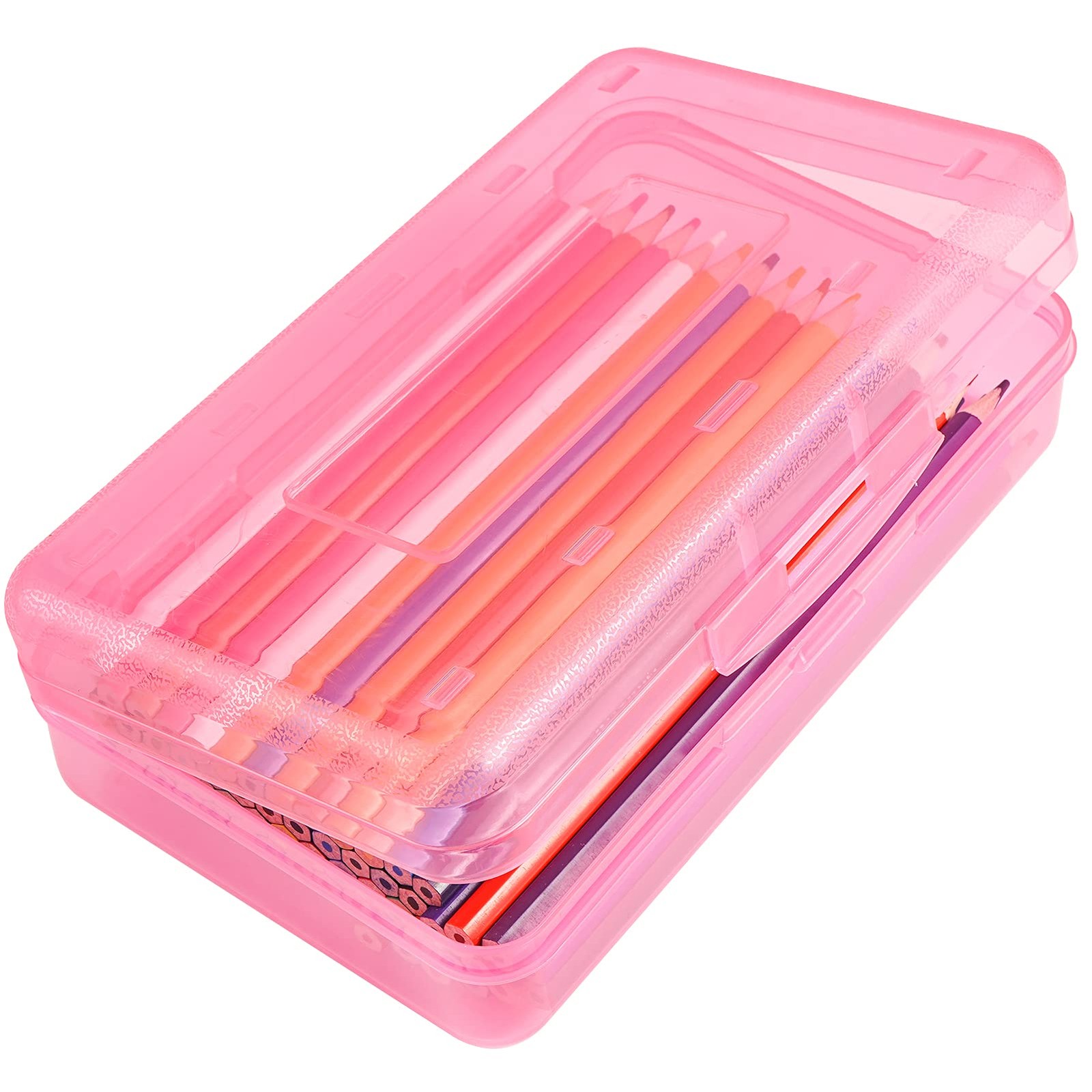 Box Case Hard Crayon Box Storage With Snap Tight Lid