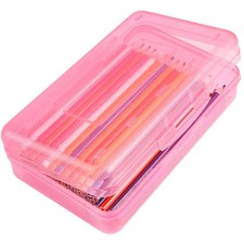 Large Capacity Pencil Box Case Hard Crayon Box Storage with Snap Tight Lid