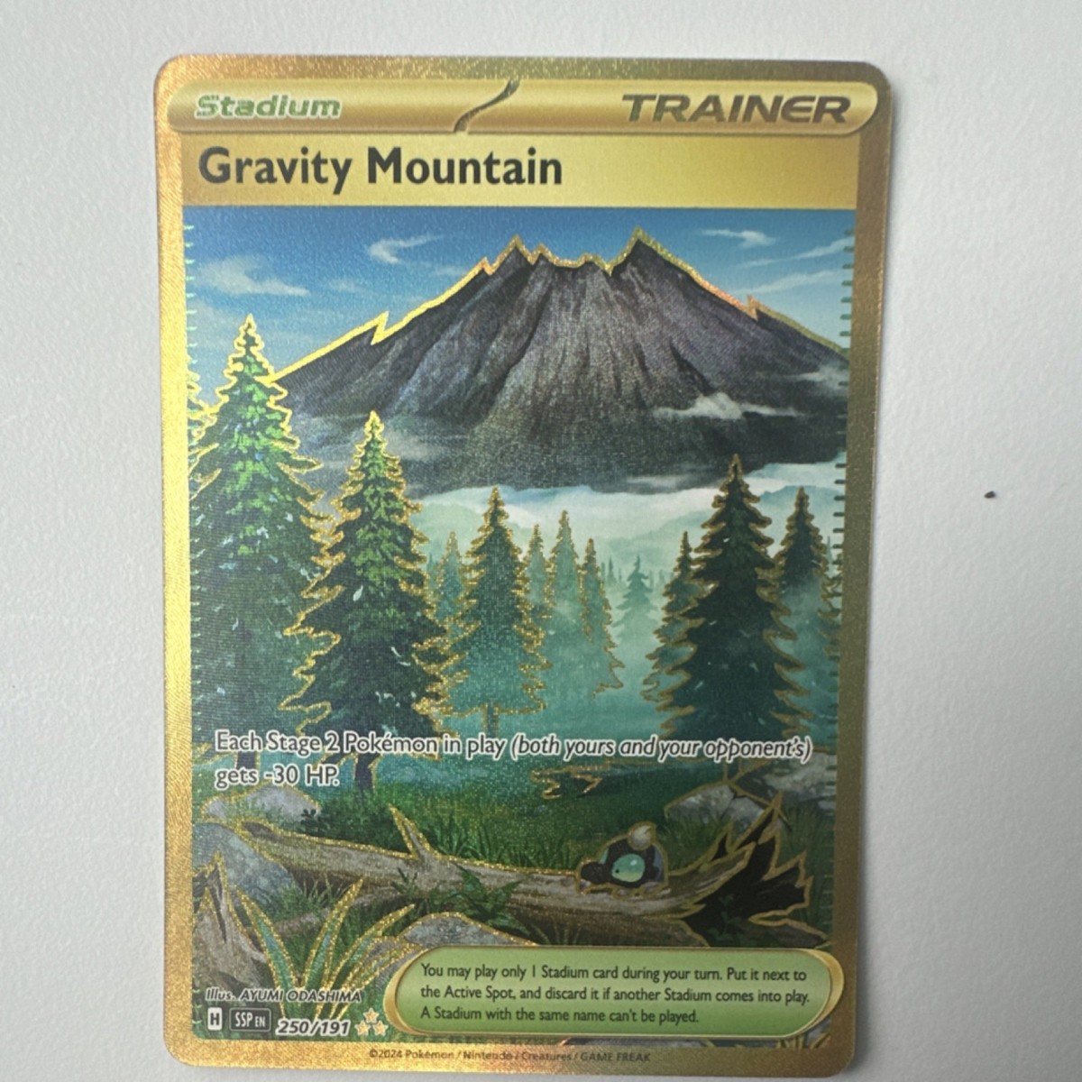 Pokmon TCG Gravity Mountain Gold Rare Full Art Holo 250/191 SV08 Surging Sparks Pokmon TCG Gravity Mountain Gold Rare Full Art Holo 250/191 SV08 Surging Sparks