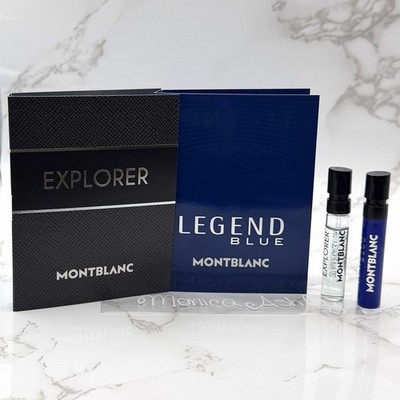 Montblanc Explorer + Legend Blue Men s EDP Cologne Sample Spray Vial 2 Pack NEW