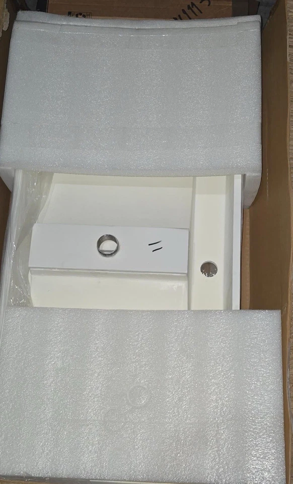 Matte White Wall-Mount Floating Sink Solid Surface Stone Resin Bathroom - Image 2 of 4